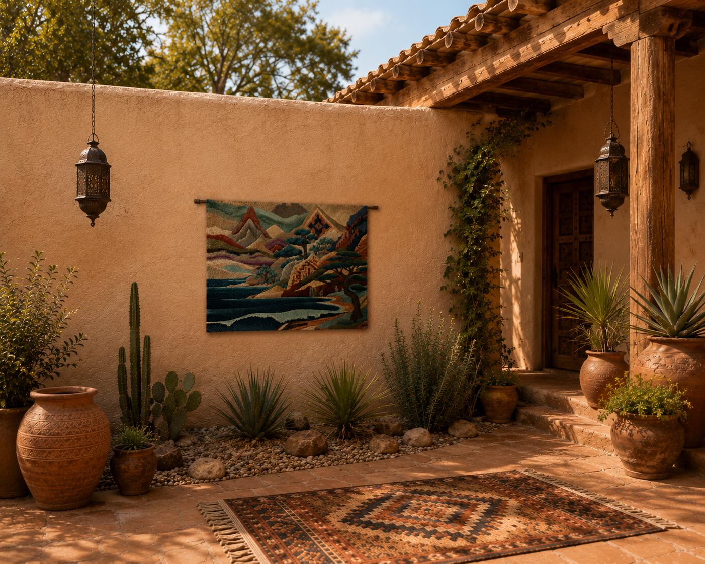 Coastal Mountain Landscape Wall Tapestry - View 3