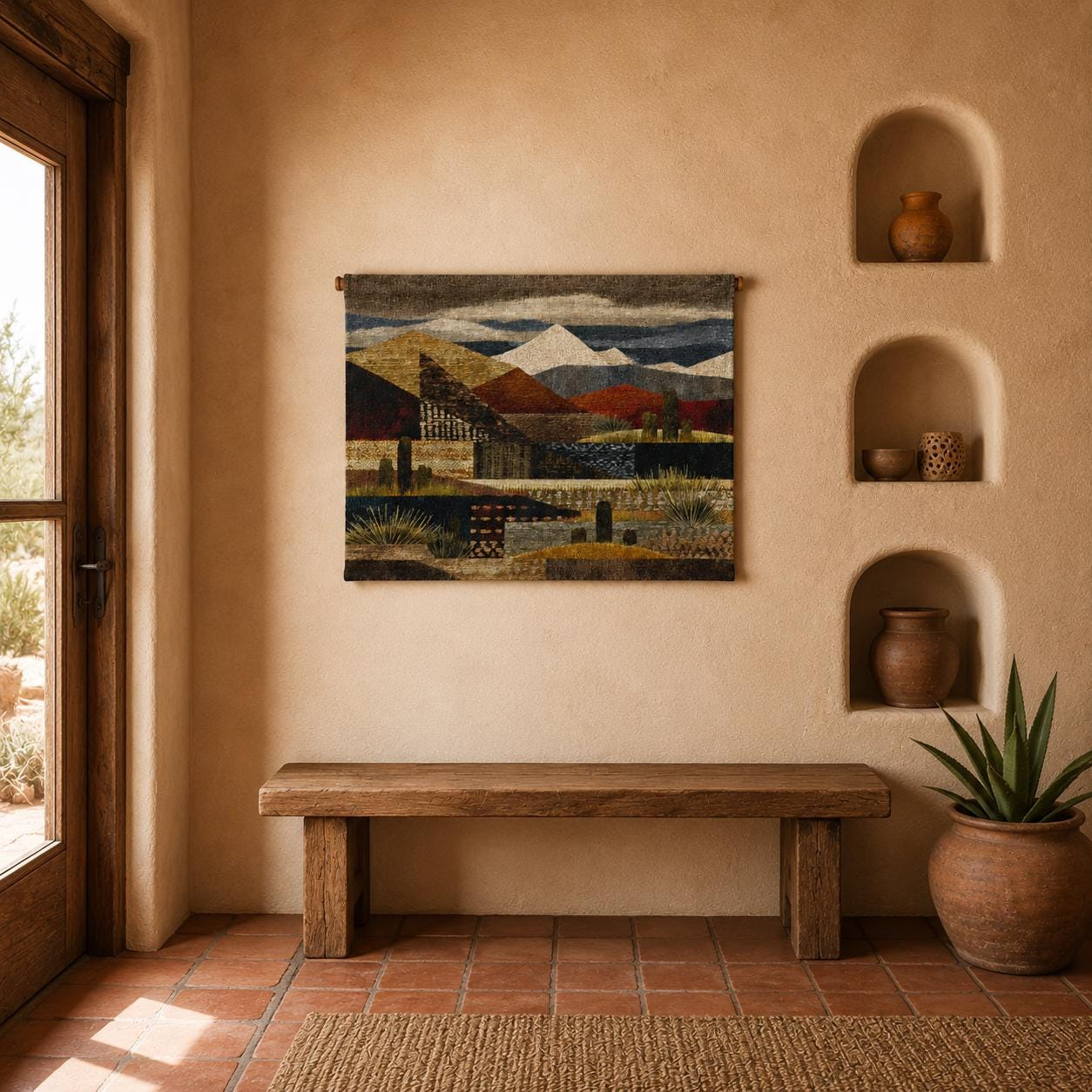 Desert Mountain Adobe Wall Tapestry - View 5