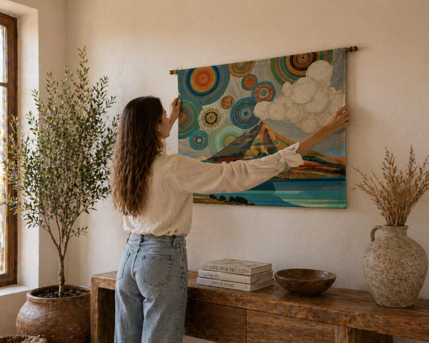 Mount Connoctie Landscape Wall Tapestry - View 4
