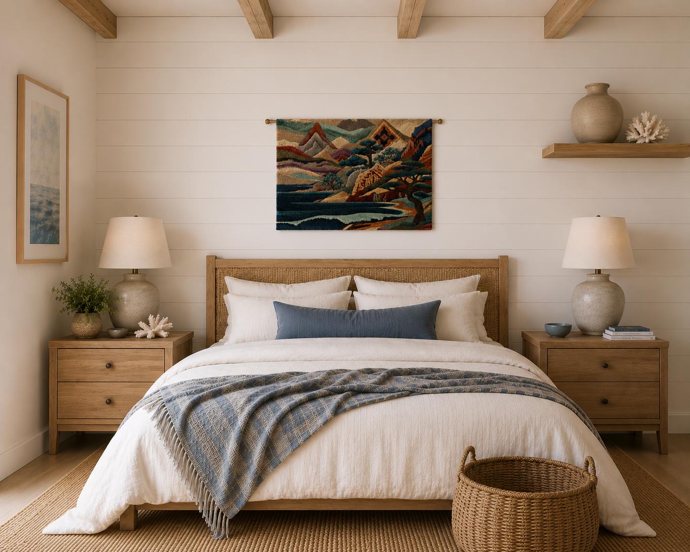 Coastal Mountain Landscape Wall Tapestry - View 6