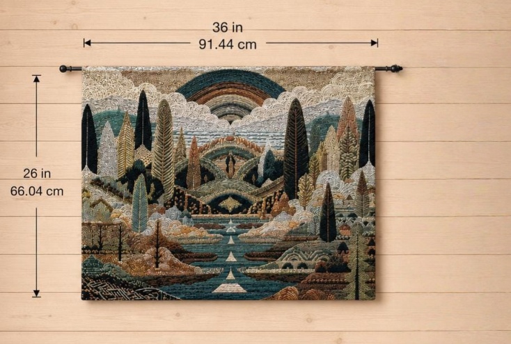 Rainbow Forest River Wall Tapestry - View 2