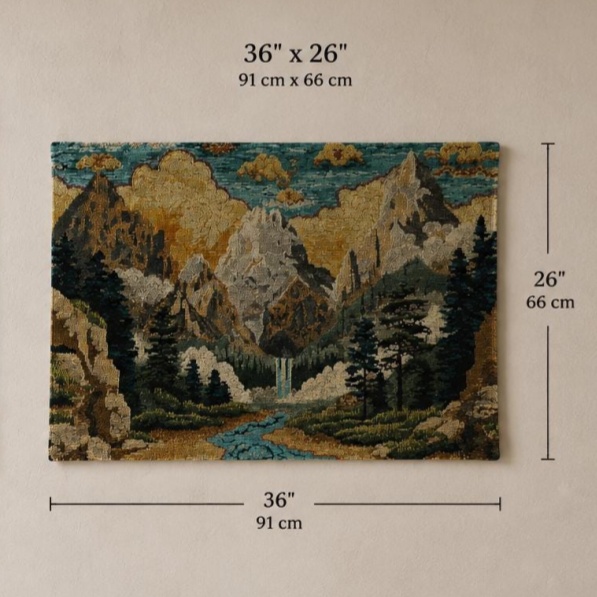 Mountain Forest Valley Wall Tapestry - View 2