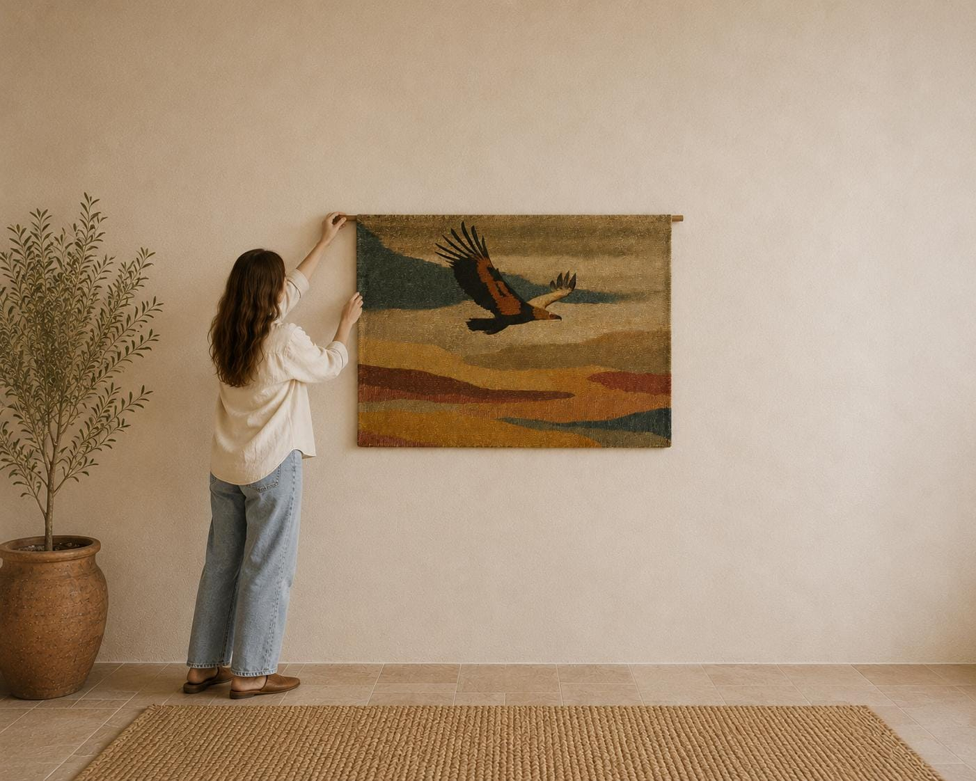 Soaring Eagle Desert Wall Tapestry