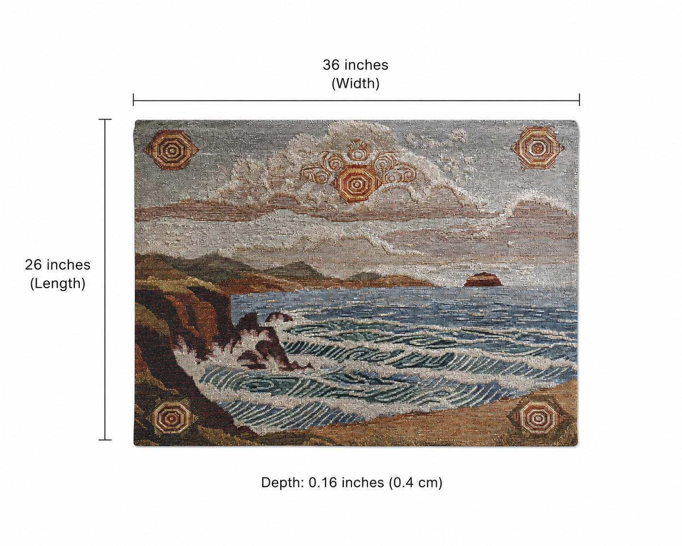 Cliffside Ocean Landscape Wall Tapestry - View 2