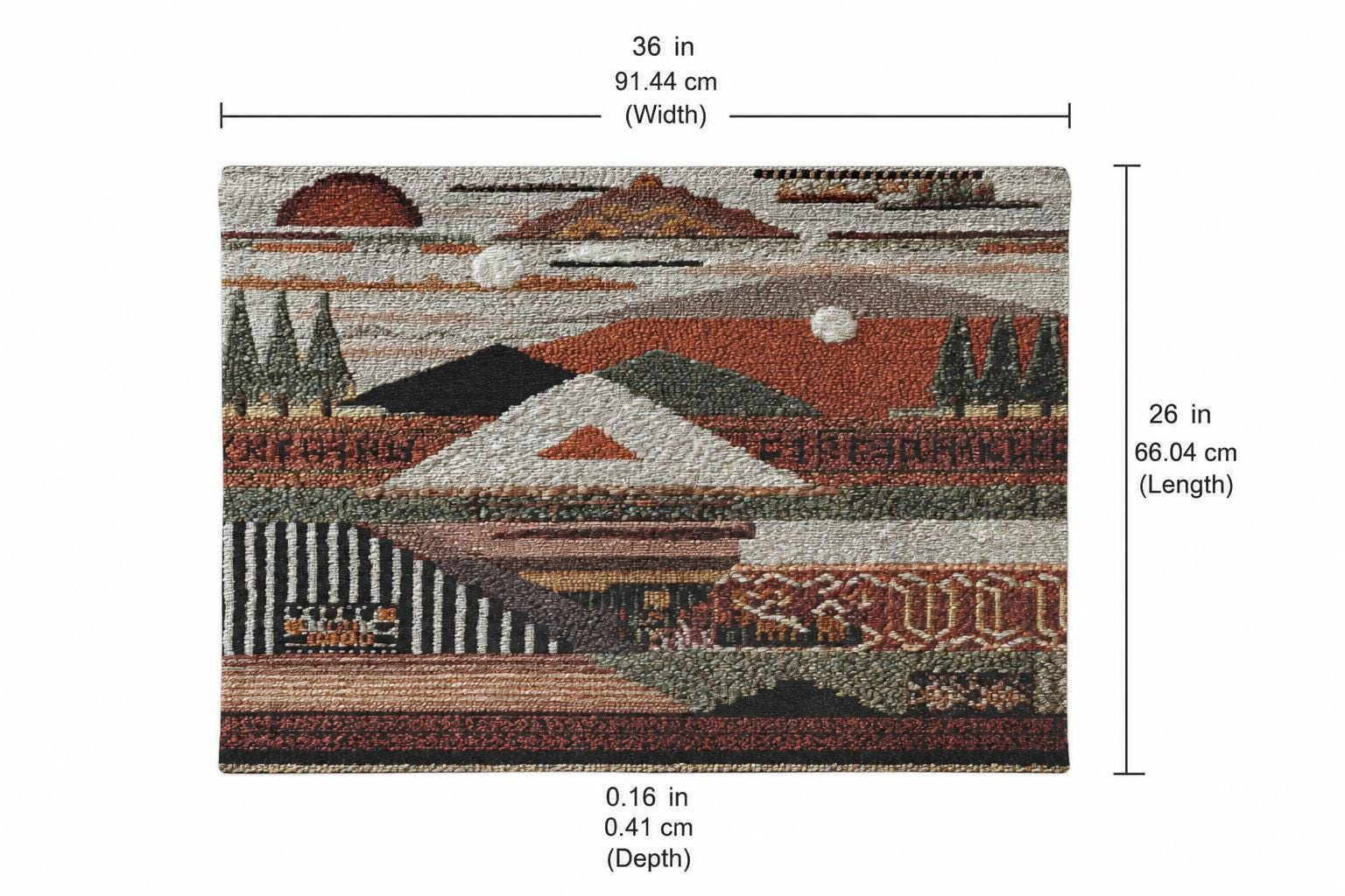 Abstract Desert Mountain Wall Tapestry - View 2