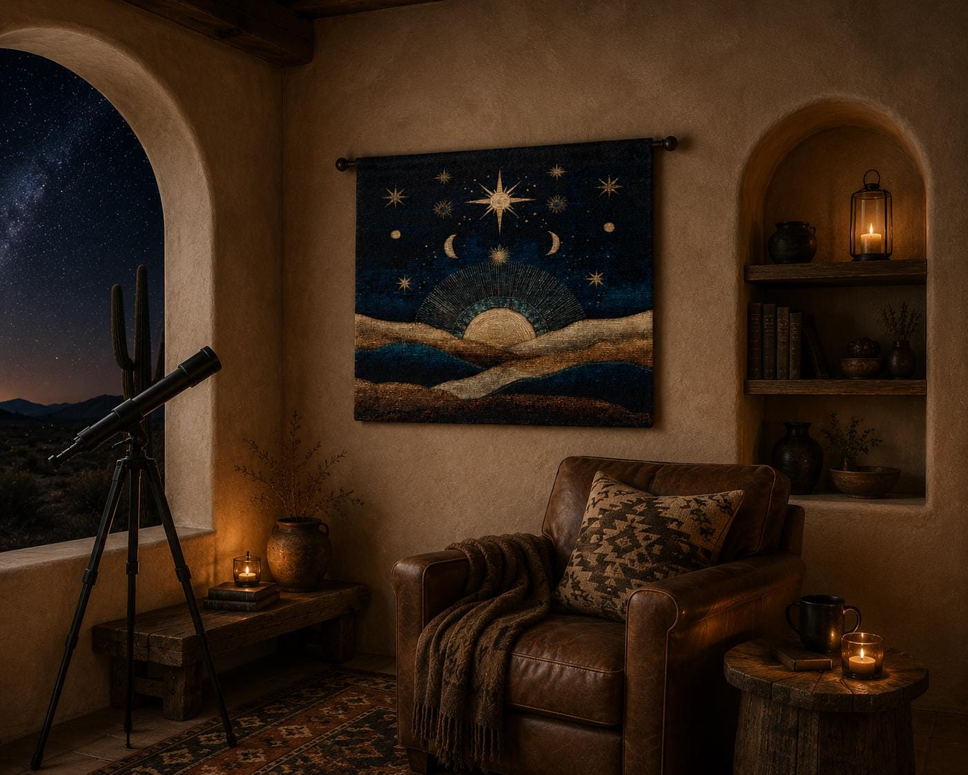 Celestial Desert Landscape Wall Tapestry - View 4
