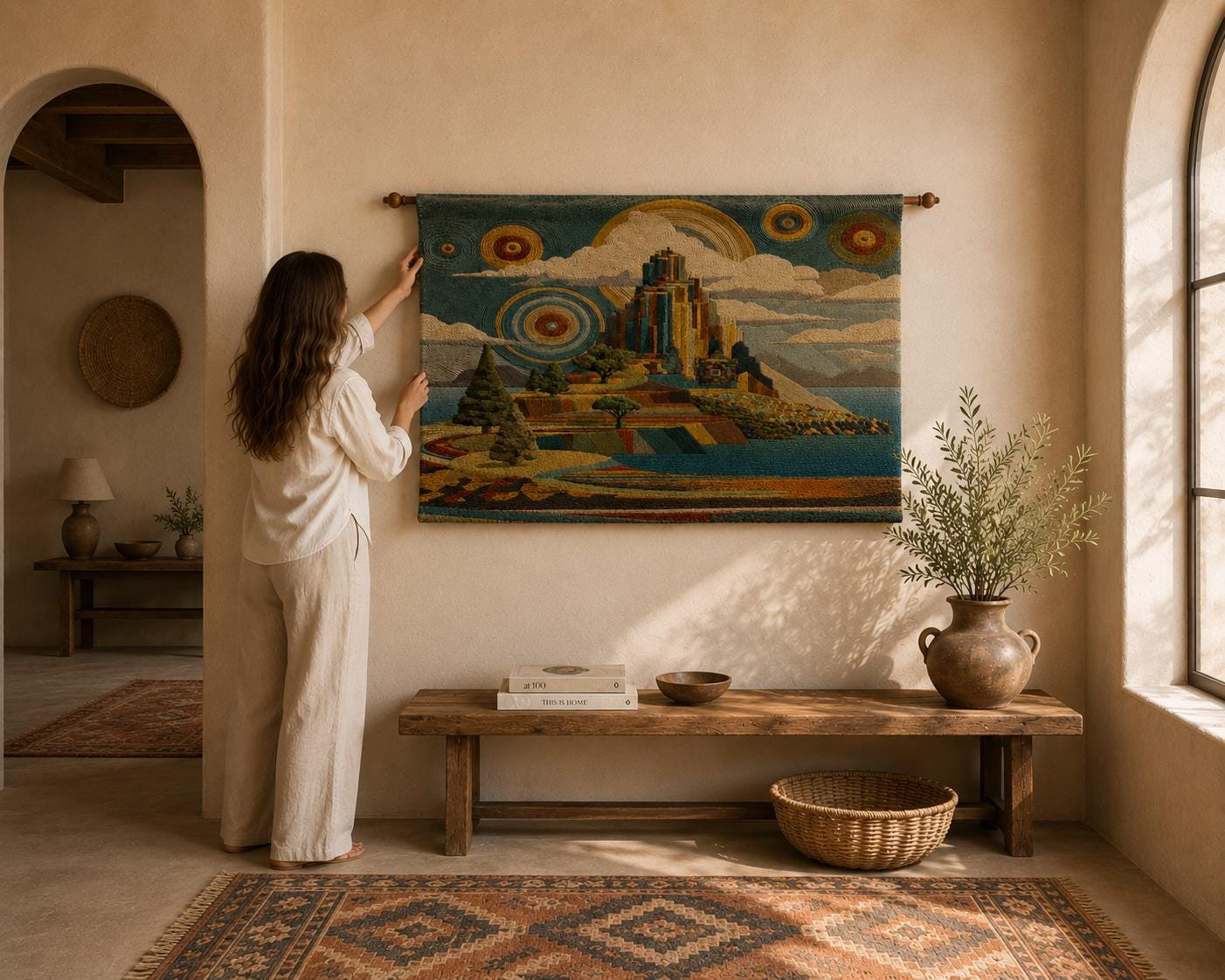 Castle Island Landscape Wall Tapestry - View 4