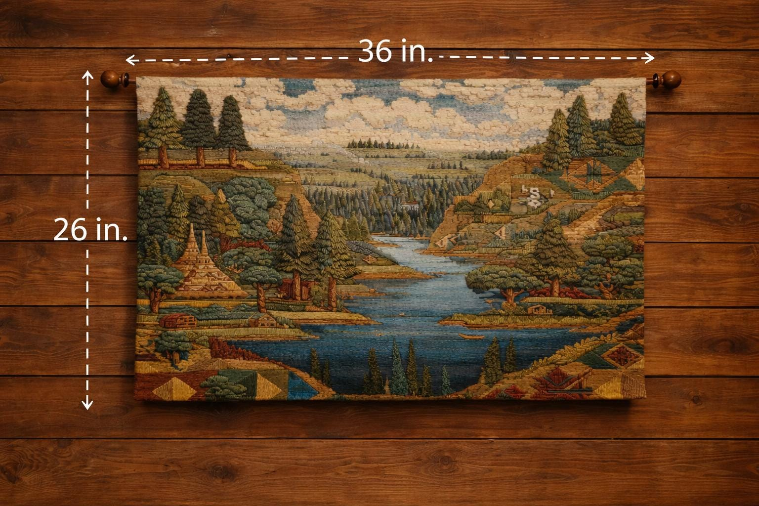 Forest Lake Valley Wall Tapestry - View 2