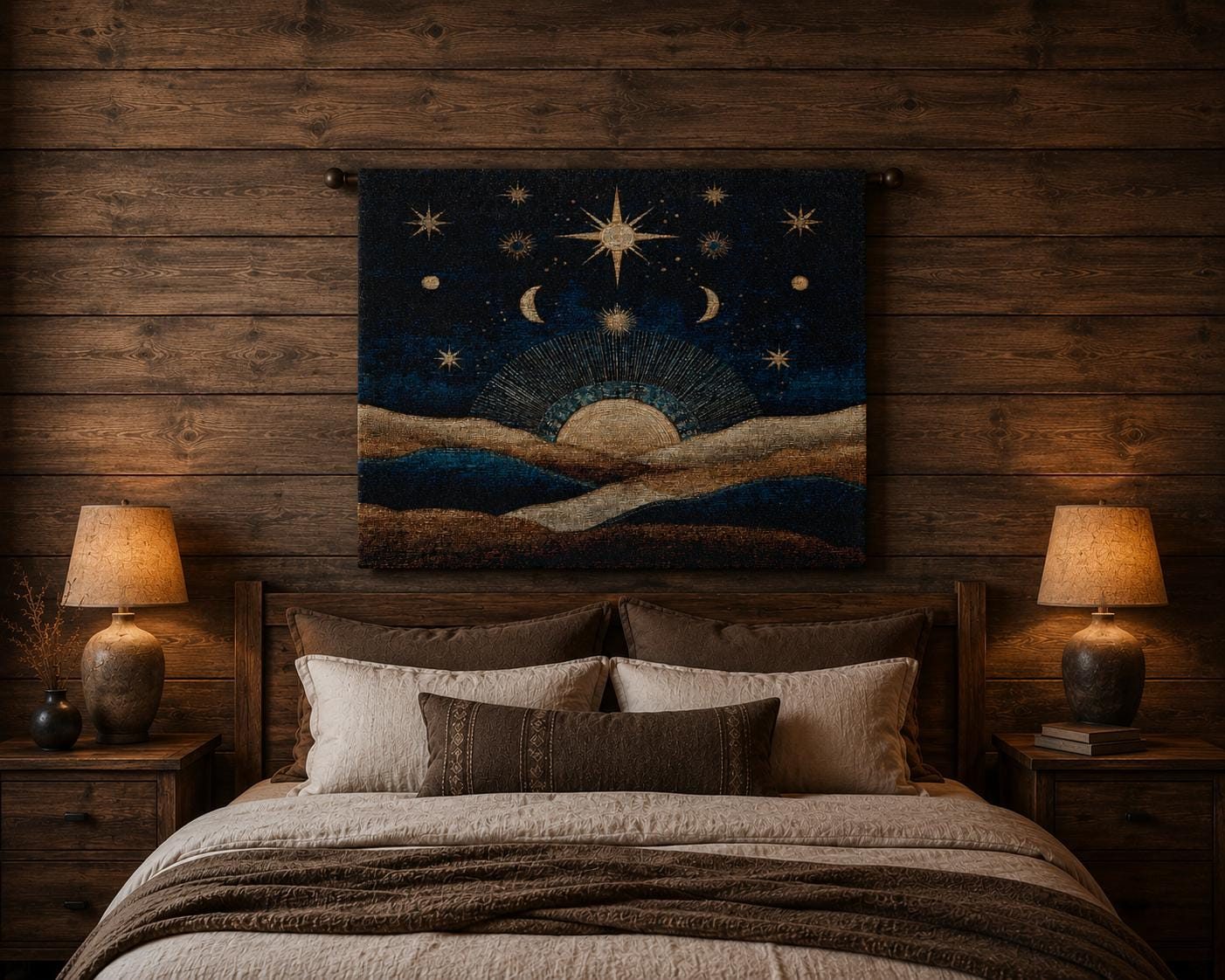 Celestial Desert Landscape Wall Tapestry - View 3