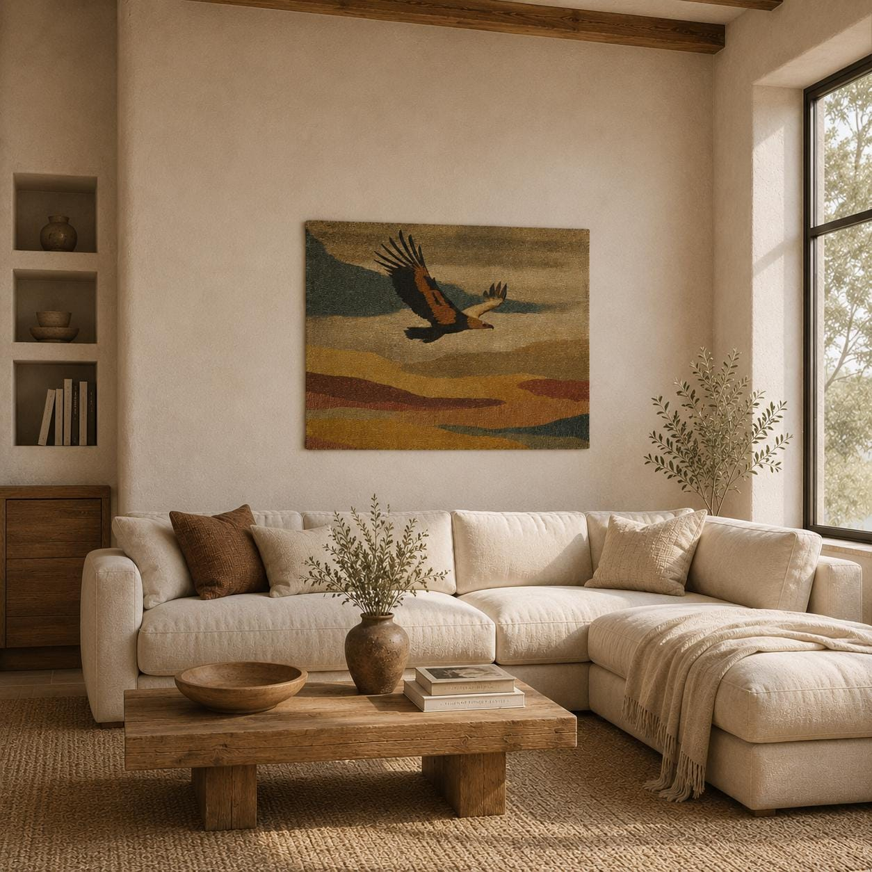 Soaring Eagle Desert Wall Tapestry - View 3