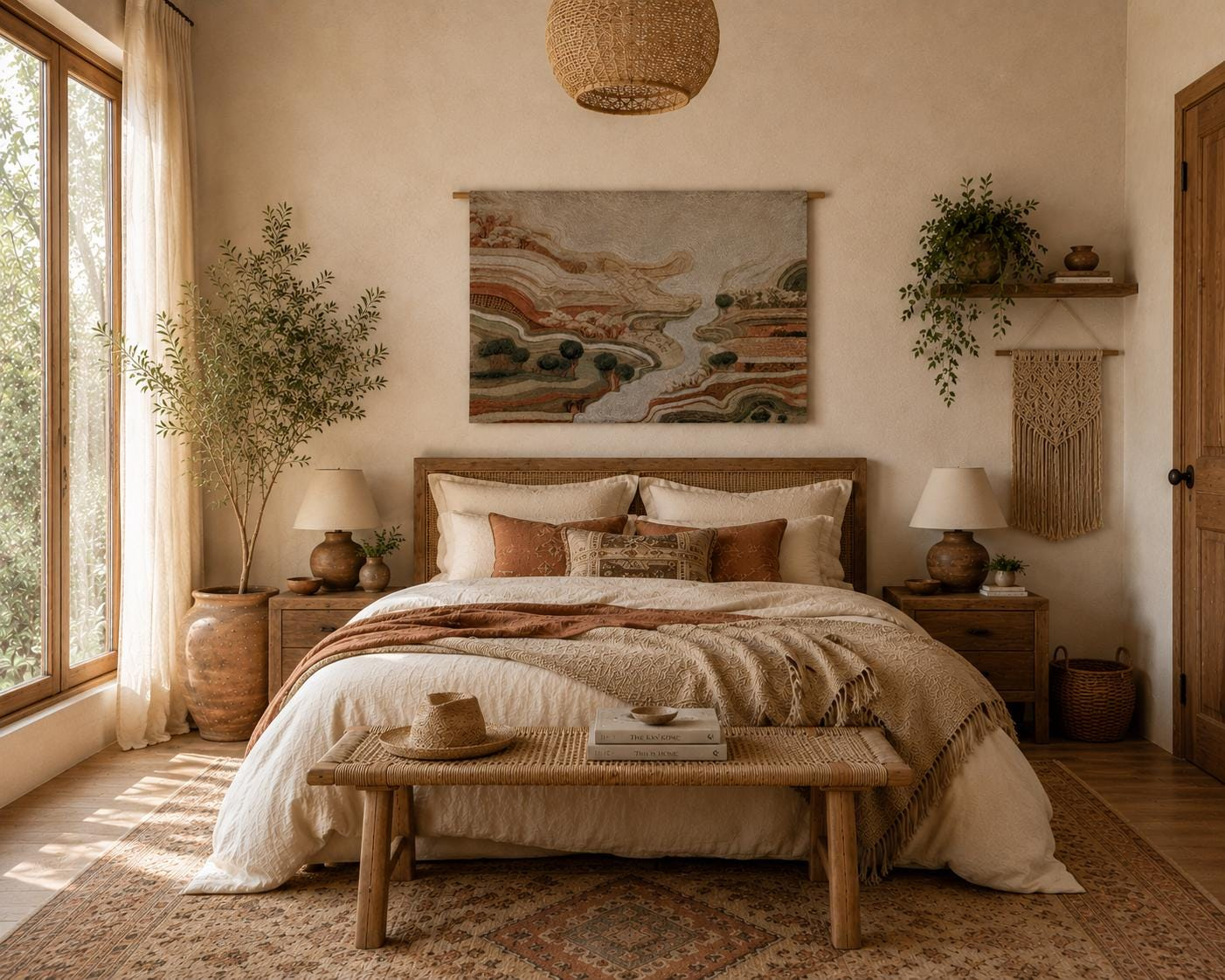 Abstract River Valley Wall Tapestry - View 4