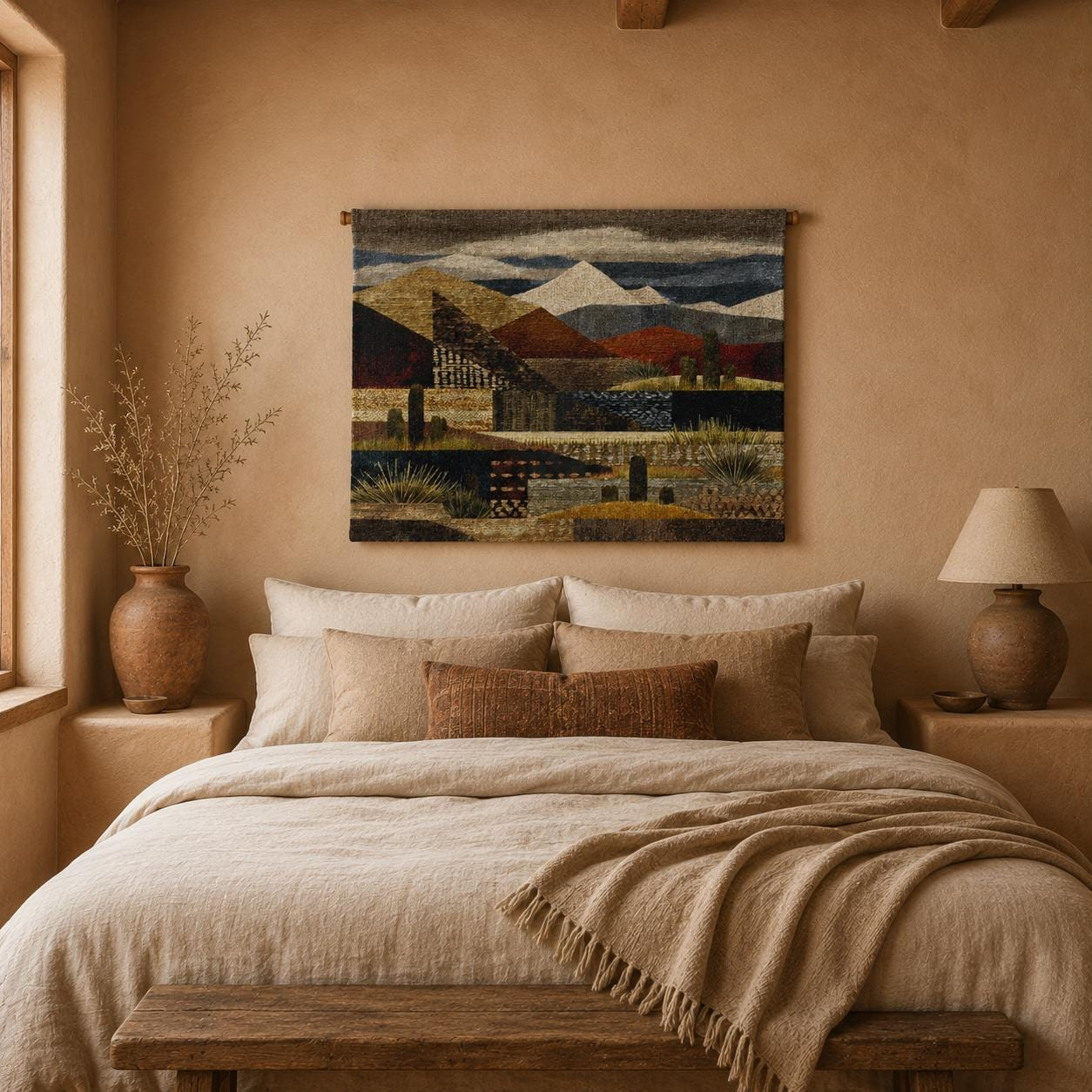 Desert Mountain Adobe Wall Tapestry - View 4