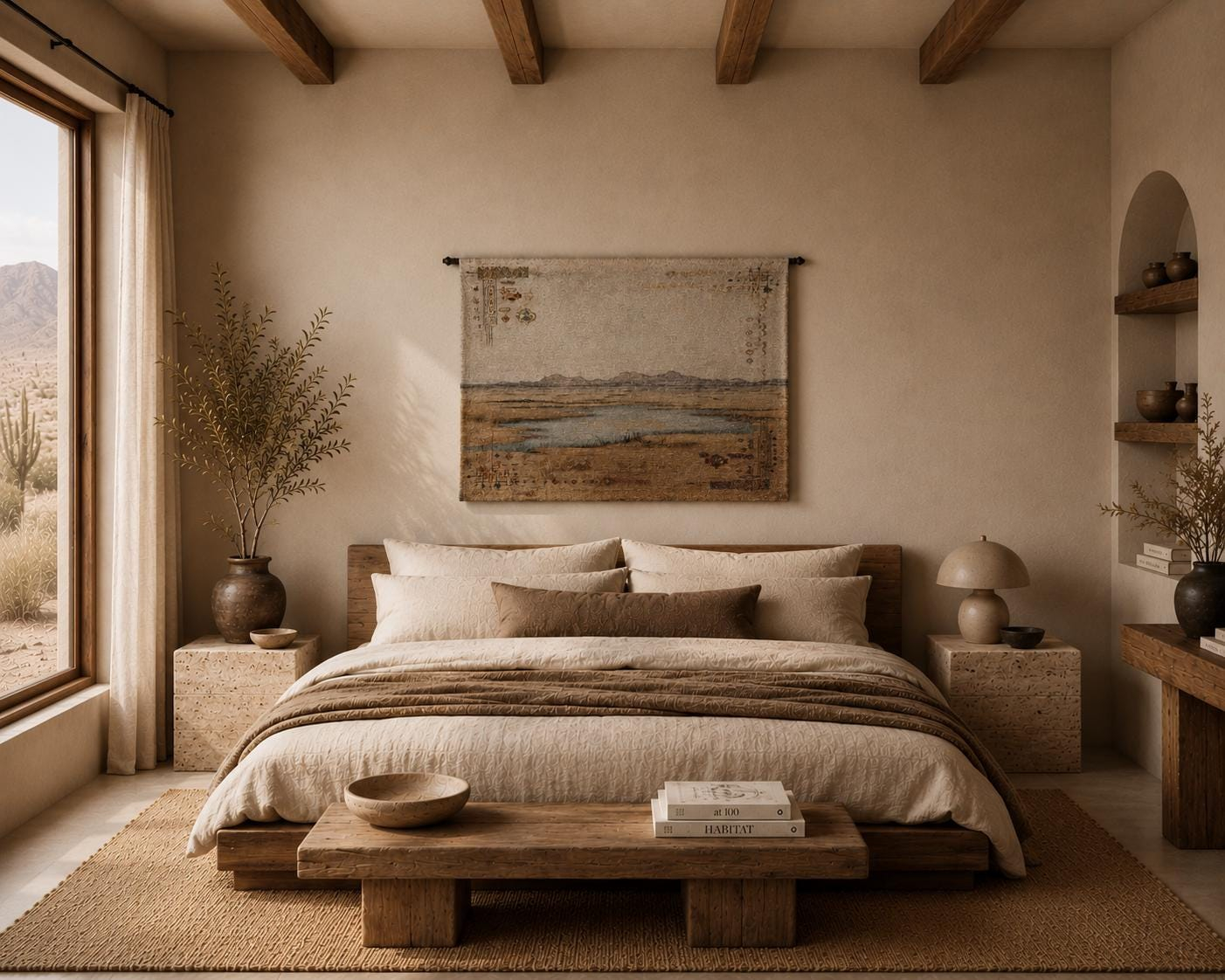 Desert Lake Landscape Wall Tapestry - View 4