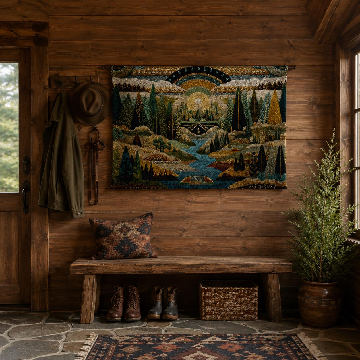 Forest River Valley Wall Tapestry - View 5
