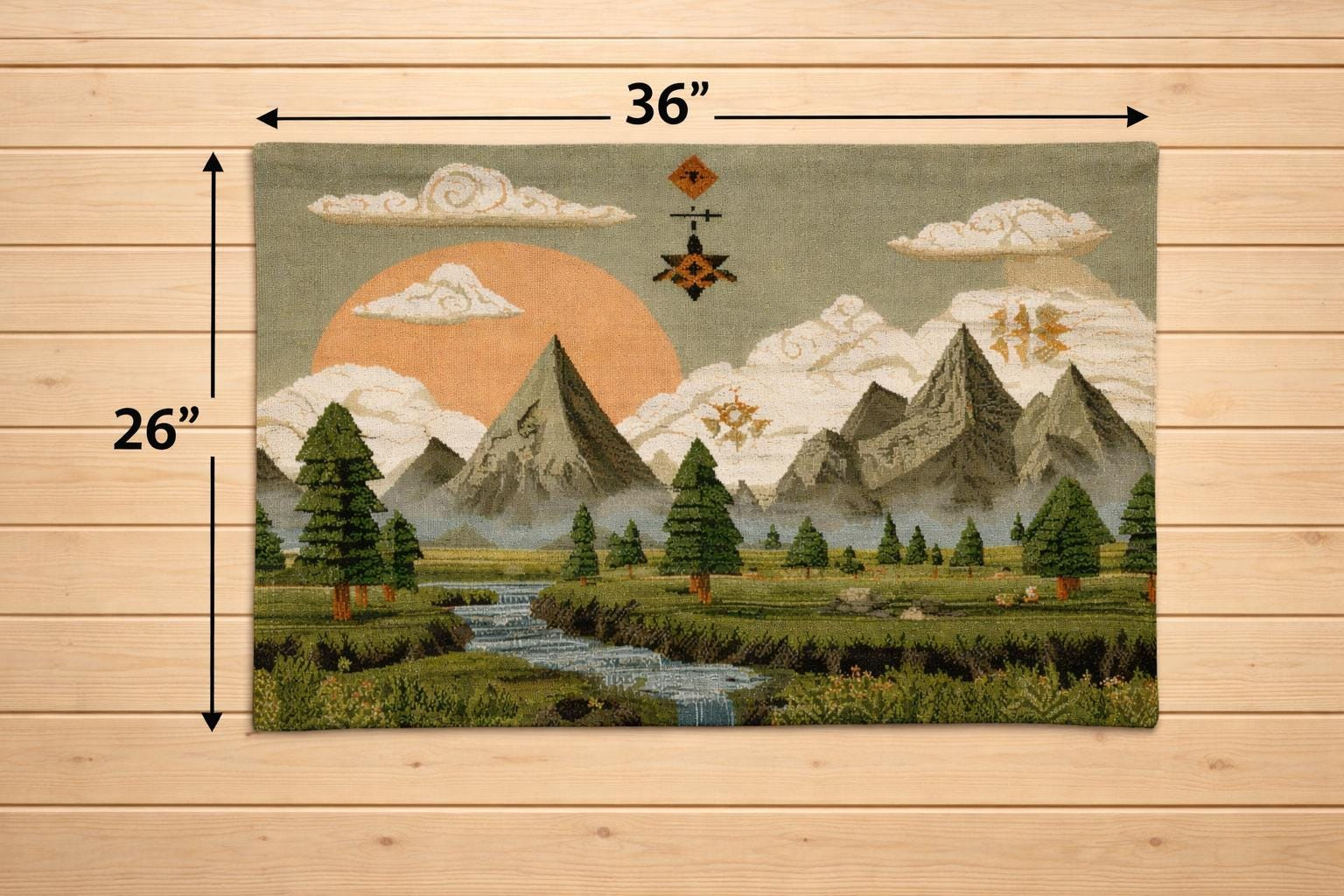 Sunset Mountain Meadow Wall Tapestry - View 2