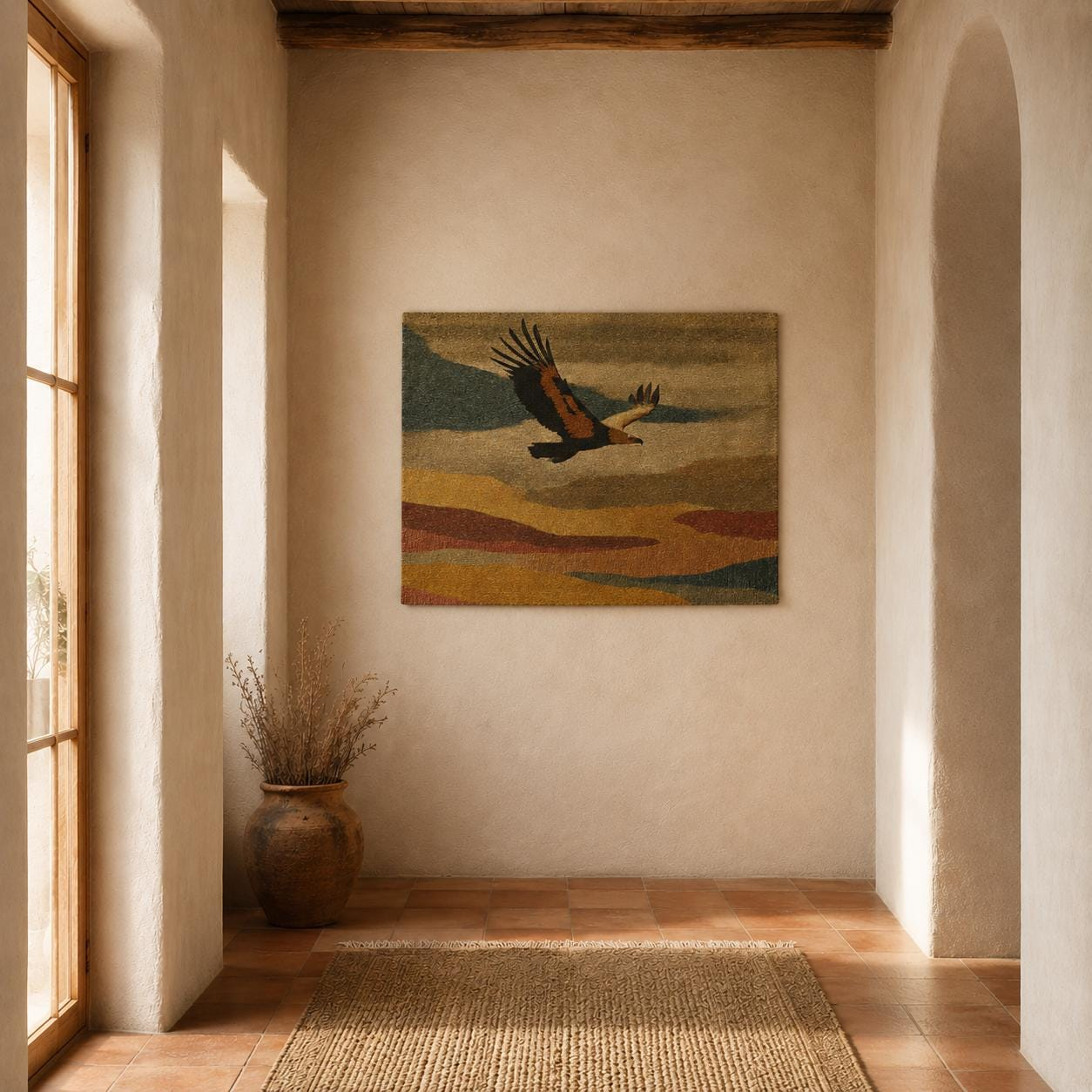 Soaring Eagle Desert Wall Tapestry - View 4
