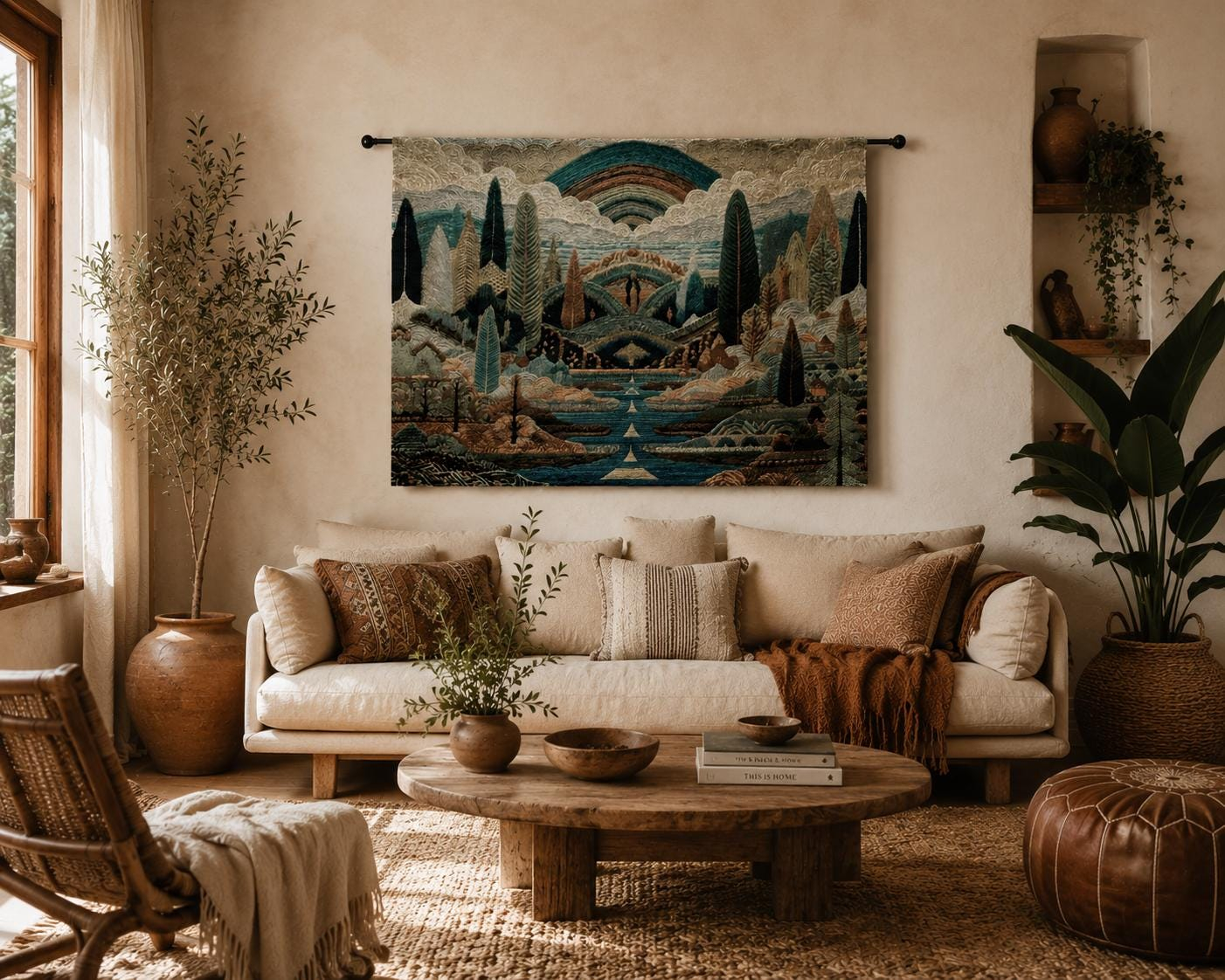 Rainbow Forest River Wall Tapestry - View 3