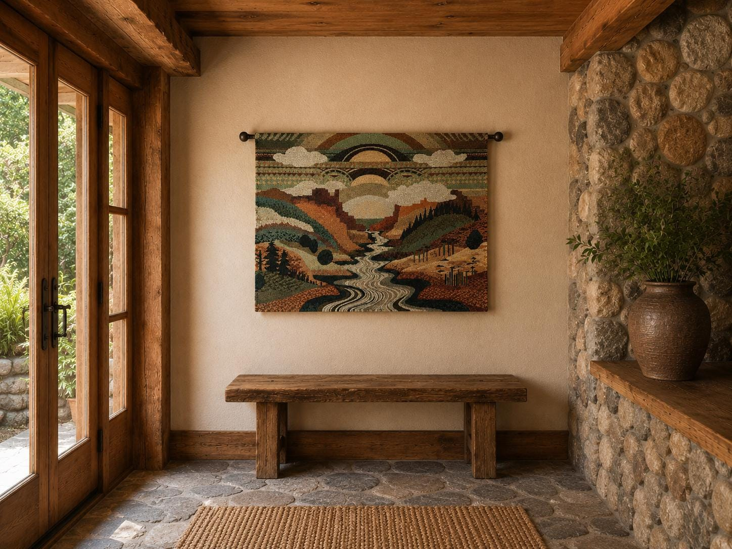 Sunset Canyon River Wall Tapestry