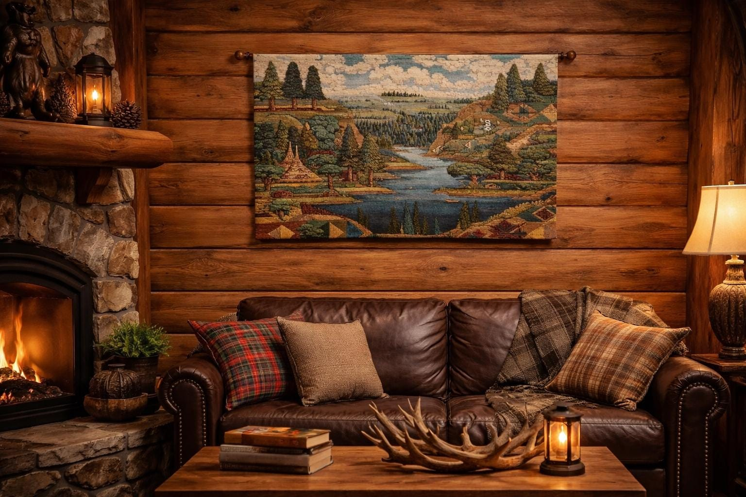 Forest Lake Valley Wall Tapestry - View 3