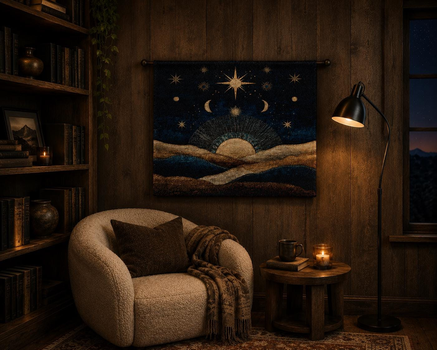 Celestial Desert Landscape Wall Tapestry - View 5