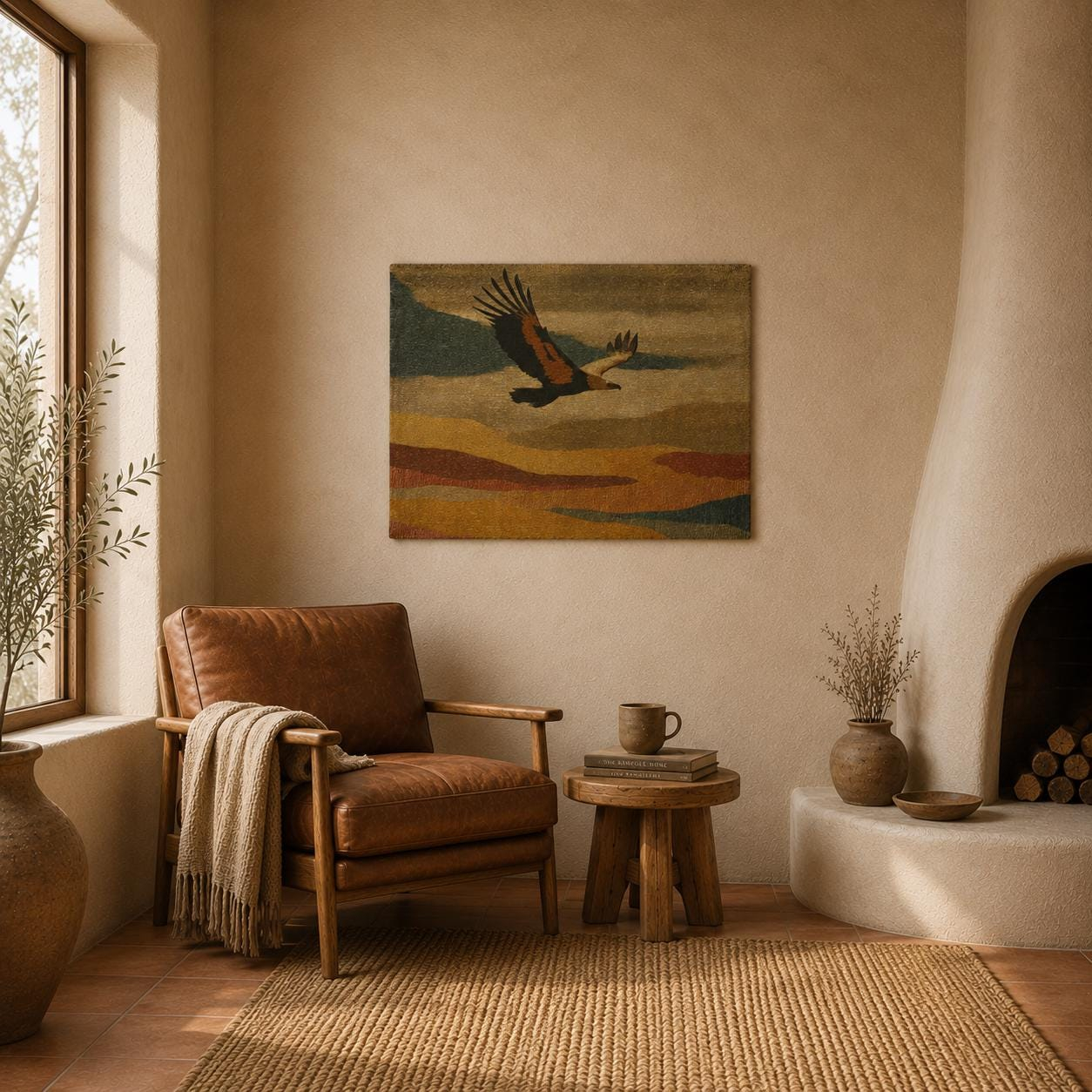 Soaring Eagle Desert Wall Tapestry - View 5