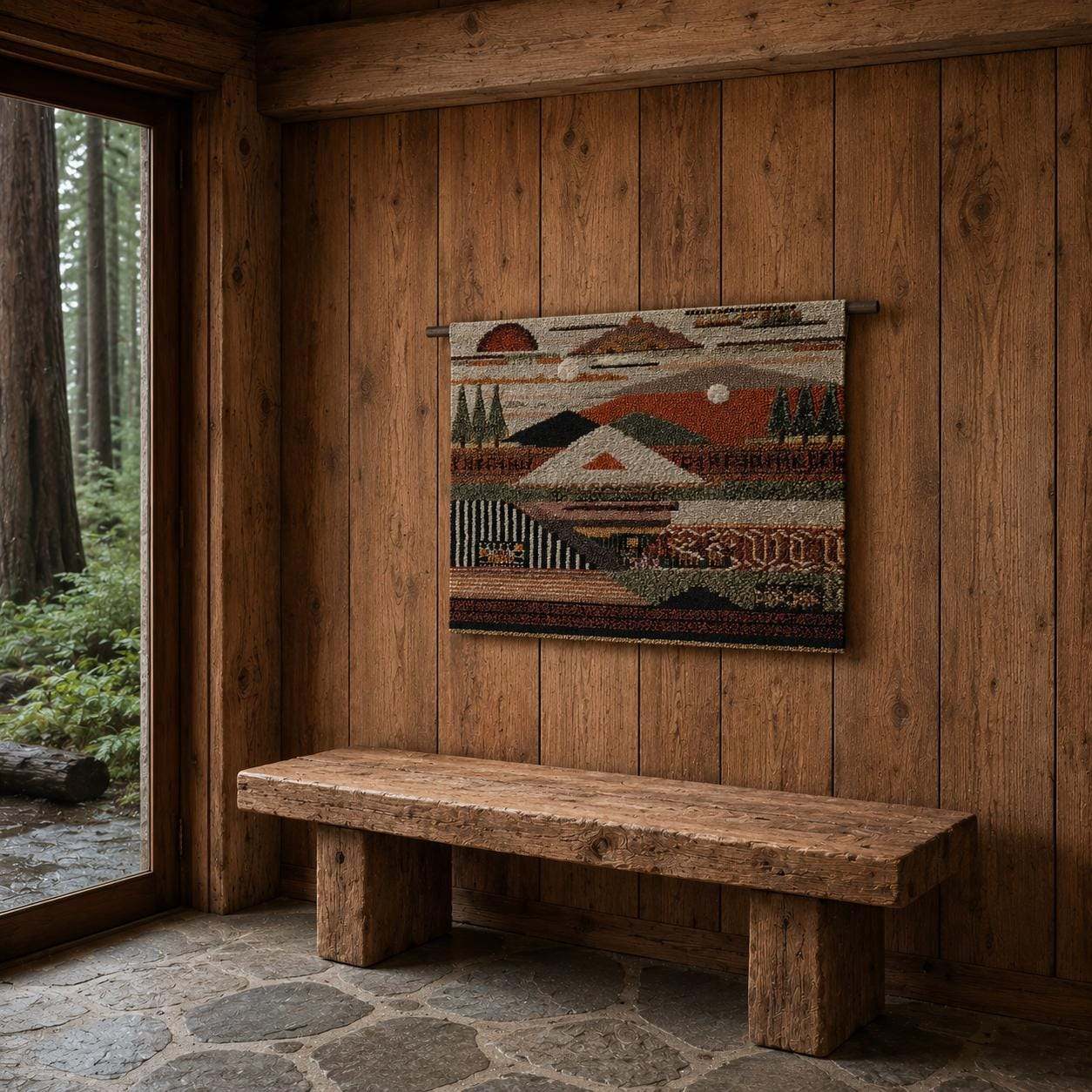 Abstract Desert Mountain Wall Tapestry - View 3