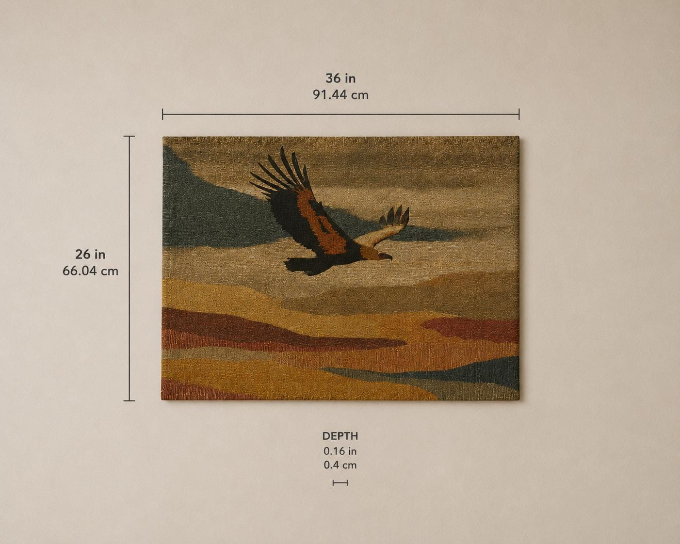Soaring Eagle Desert Wall Tapestry - View 2