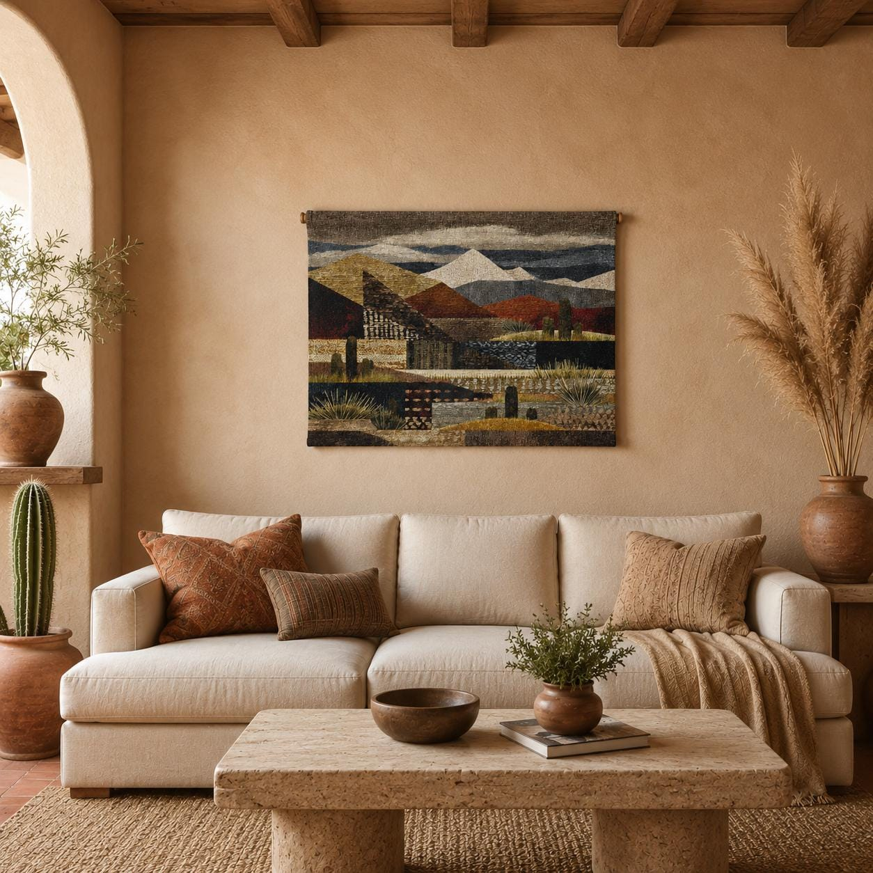 Desert Mountain Adobe Wall Tapestry