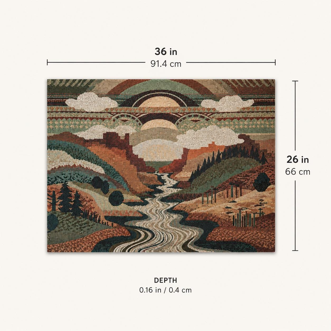 Sunset Canyon River Wall Tapestry - View 2