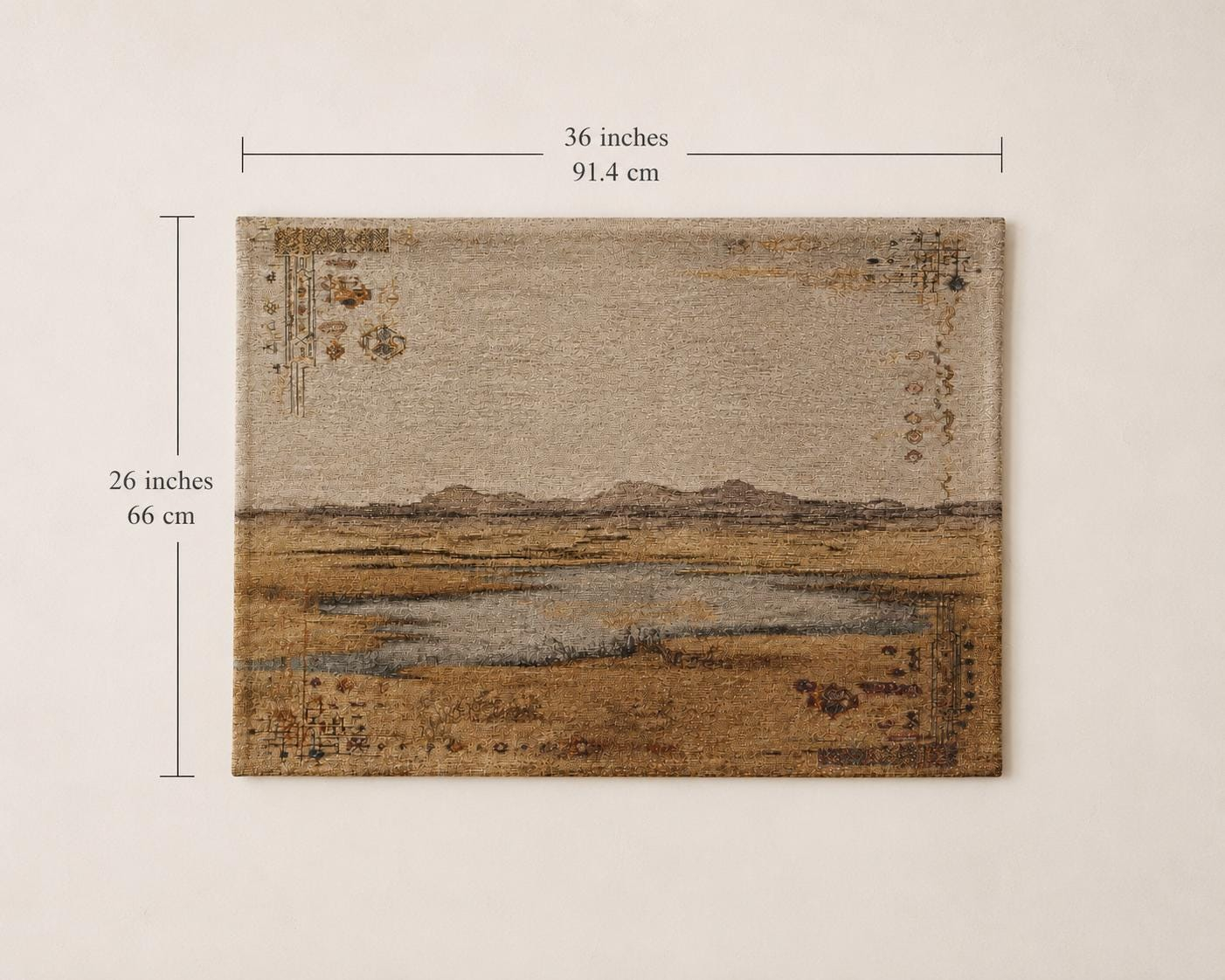 Desert Lake Landscape Wall Tapestry - View 2